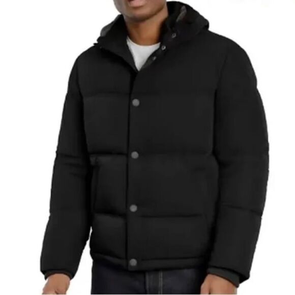 Men’s Lucky heavy hooded puffer coat (Black) - Picture 7 of 11